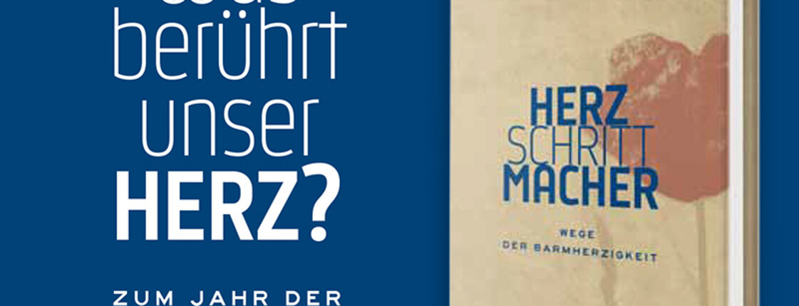 Das Buch "Herzschrittmacher" von Caritasdirektor Georg Schärmer. Daneben steht der Spruch "Was berührt unser Herz". 