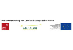 Land Tirol, Programm für ländliche Entwicklung, Europäischer Landwirtschaftsfonds für die Entwicklung des ländlichen Raums  Logoleiste folgender Fördergeber in Farbe: Land Tirol, Programm für ländliche Entwicklung, Europäischer Landwirtschaftsfonds für die Entwicklung des ländlichen Raums