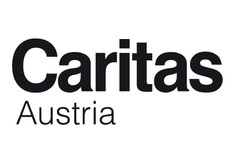 Offizielles Logo der Caritas Österreich in Schwarz-Weiß.