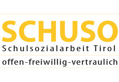 Das Angebot der Schulsozialarbeit umfasst Beratungen sowie die präventive und intervenierende Arbeit mit Schulklassen und Gruppen. © SCHUSO - Schulsozialarbeit Tirol Offizielles Logo der Schulsozialarbeit Tirol