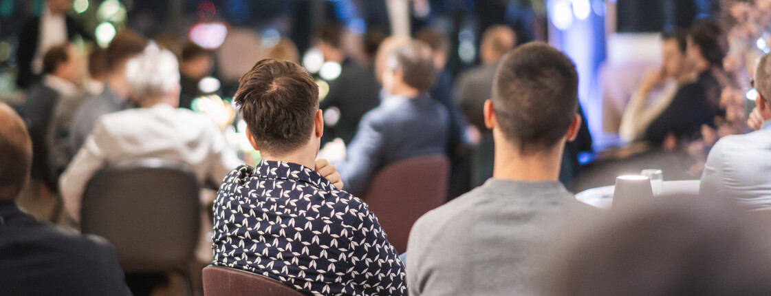 Blurred image of businesspeople at banquet event business meeting event. Business and entrepreneurship events concept