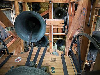 Glocken im Kirchturm des Stift Wilten
